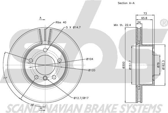 SBS 1815201566 - Disque de frein cwaw.fr