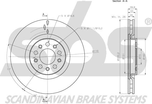 SBS 1815201031 - Disque de frein cwaw.fr