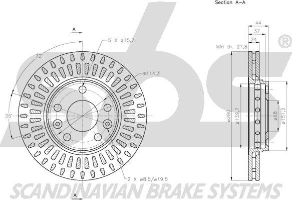 SBS 1815313970 - Disque de frein cwaw.fr