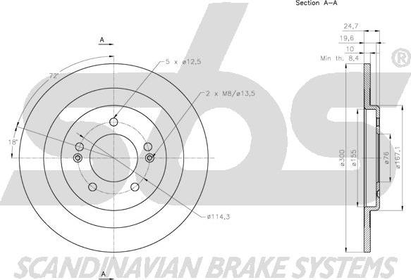 SBS 1815313444 - Disque de frein cwaw.fr