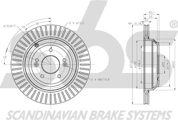 SBS 1815313454 - Disque de frein cwaw.fr