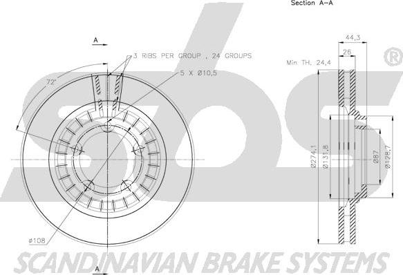 SBS 1815203435 - Disque de frein cwaw.fr