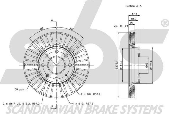 SBS 1815.203512 - Disque de frein cwaw.fr