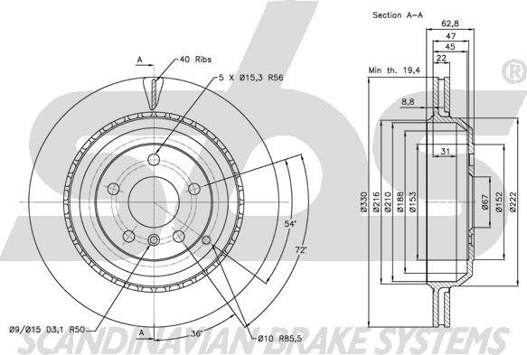 SBS 1815203394 - Disque de frein cwaw.fr