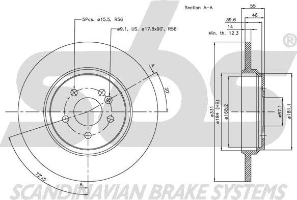 SBS 1815203357 - Disque de frein cwaw.fr