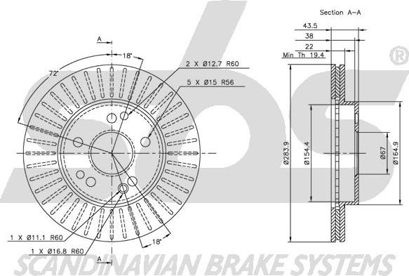 SBS 1815203308 - Disque de frein cwaw.fr