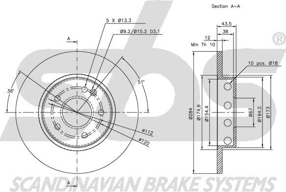 SBS 1815313316 - Disque de frein cwaw.fr