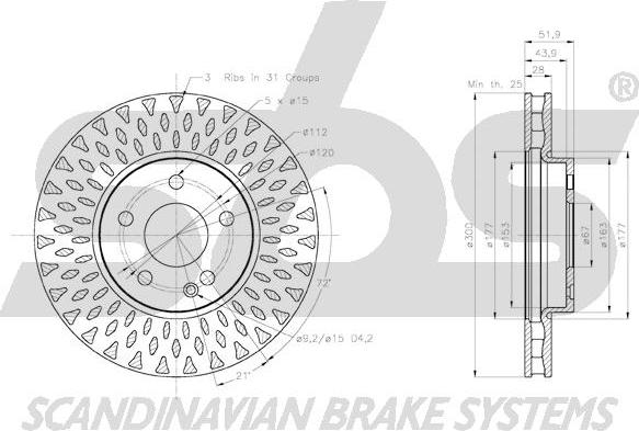 SBS 18152033136 - Disque de frein cwaw.fr