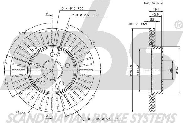 SBS 1815203328 - Disque de frein cwaw.fr