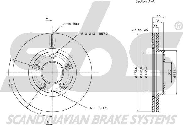 SBS 1815203258 - Disque de frein cwaw.fr