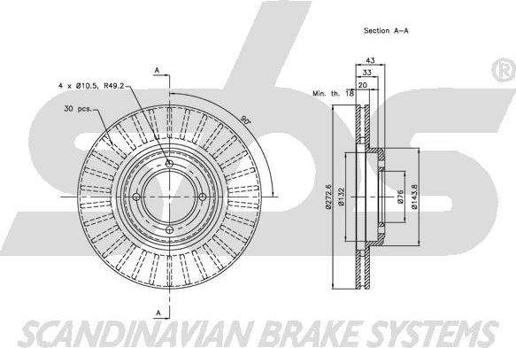 SBS 1815203713 - Disque de frein cwaw.fr