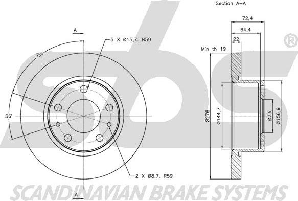 SBS 1815202347 - Disque de frein cwaw.fr