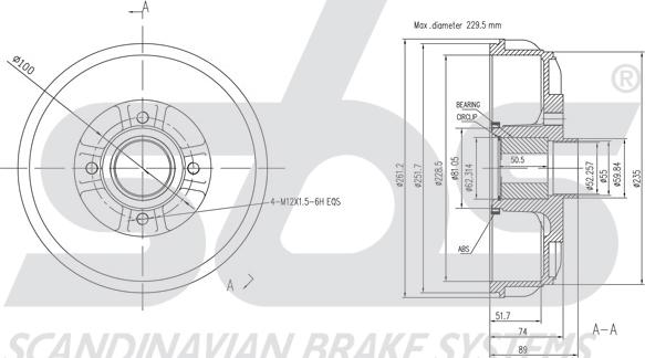 SBS 1825253934 - Tambour de frein cwaw.fr