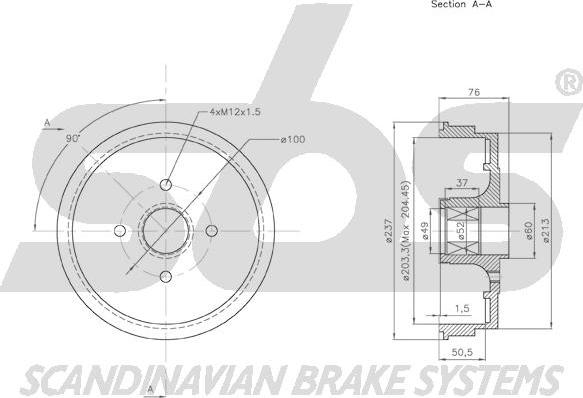 SBS 1825253931 - Tambour de frein cwaw.fr