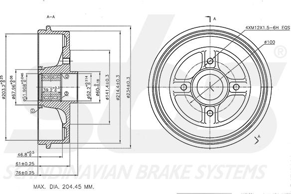 SBS 1825.253929 - Tambour de frein cwaw.fr