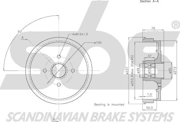 SBS 1825.253927 - Tambour de frein cwaw.fr