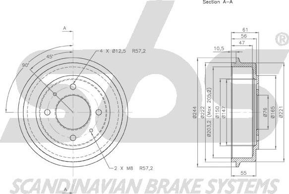 SBS 1825.253401 - Tambour de frein cwaw.fr