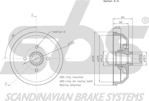 SBS 1825.253622 - Tambour de frein cwaw.fr