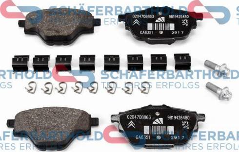 Schferbarthold 315 16 705 01 11 - Kit de plaquettes de frein, frein à disque cwaw.fr