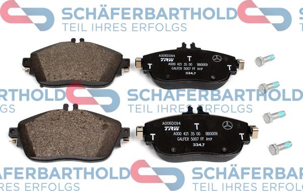 Schferbarthold 315 12 269 01 11 - Kit de plaquettes de frein, frein à disque cwaw.fr