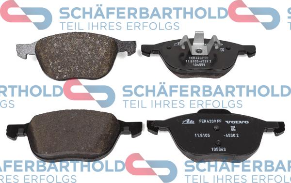 Schferbarthold 315 38 116 01 11 - Kit de plaquettes de frein, frein à disque cwaw.fr