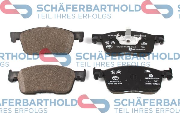 Schferbarthold 315 27 053 01 11 - Kit de plaquettes de frein, frein à disque cwaw.fr