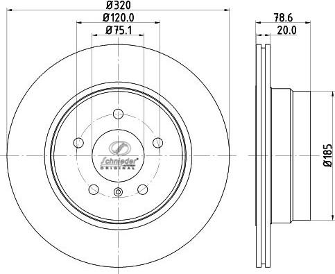 SCHNIEDER AUTOTECH BMS55.00322 - Disque de frein cwaw.fr