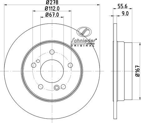 SCHNIEDER AUTOTECH BZS55.00052 - Disque de frein cwaw.fr