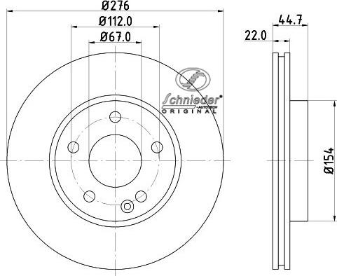 SCHNIEDER AUTOTECH BZS55.00039 - Disque de frein cwaw.fr