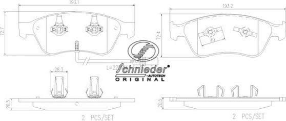 SCHNIEDER AUTOTECH SBP009-211 - Kit de plaquettes de frein, frein à disque cwaw.fr