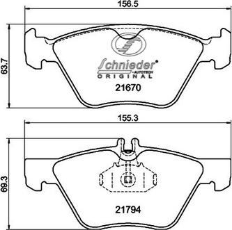 SCHNIEDER AUTOTECH SBP007-861 - Kit de plaquettes de frein, frein à disque cwaw.fr