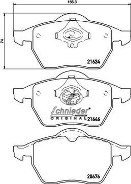 SCHNIEDER AUTOTECH SBP007-881 - Kit de plaquettes de frein, frein à disque cwaw.fr