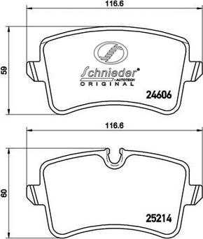 SCHNIEDER AUTOTECH SBP016-061 - Kit de plaquettes de frein, frein à disque cwaw.fr