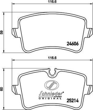 SCHNIEDER AUTOTECH SBP016-001 - Kit de plaquettes de frein, frein à disque cwaw.fr