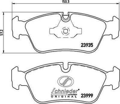 SCHNIEDER AUTOTECH SBP011-281 - Kit de plaquettes de frein, frein à disque cwaw.fr