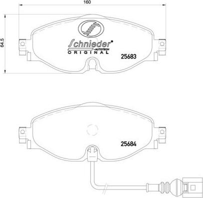 SCHNIEDER AUTOTECH SBP020-191 - Kit de plaquettes de frein, frein à disque cwaw.fr