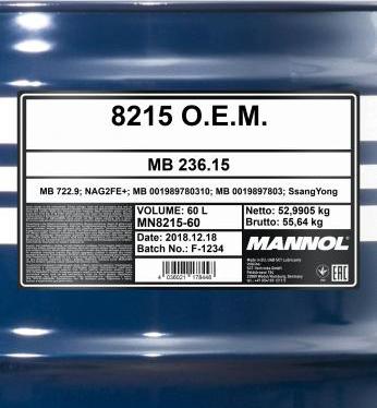 SCT-MANNOL MN8215-60 - Huile de transmission cwaw.fr