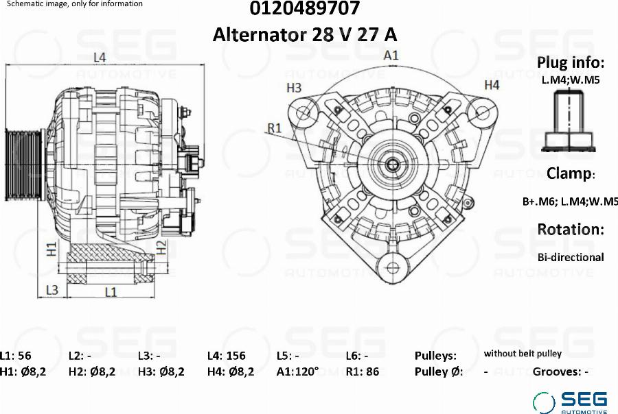 SEG AUTOMOTIVE 0120489707 - Alternateur cwaw.fr