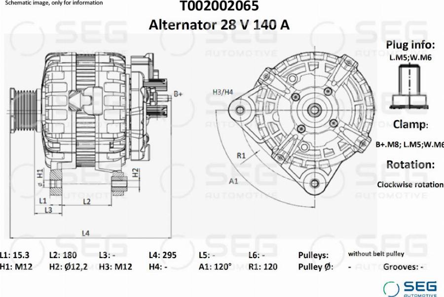 SEG AUTOMOTIVE T002002065 - Alternateur cwaw.fr