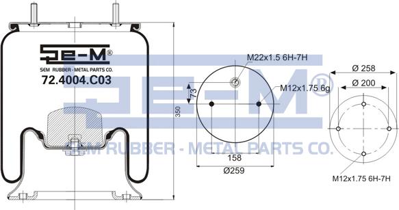 Sem Lastik 72.4004.C03 - Ressort pneumatique, suspension pneumatique cwaw.fr