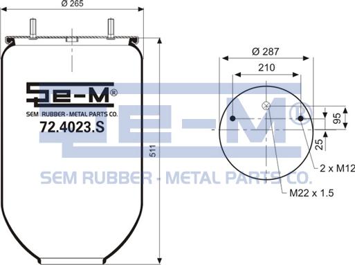 Sem Lastik 72.4023.S - Ressort pneumatique, suspension pneumatique cwaw.fr