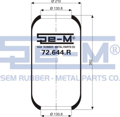 Sem Lastik 72.644.R - Ressort pneumatique, suspension pneumatique cwaw.fr