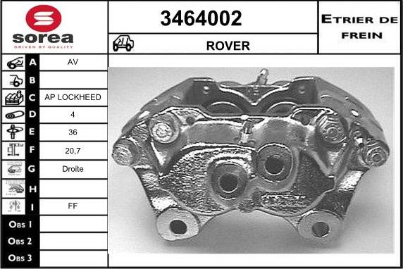 Sera 3464002 - Étrier de frein cwaw.fr