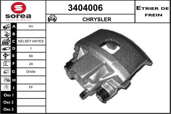 Sera 3404006 - Étrier de frein cwaw.fr