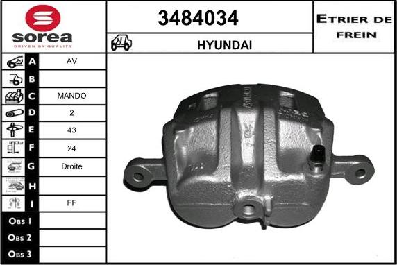 Sera 3484034 - Étrier de frein cwaw.fr