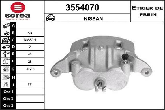 Sera 3554070 - Étrier de frein cwaw.fr