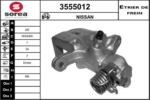 Sera 3555012 - Étrier de frein cwaw.fr