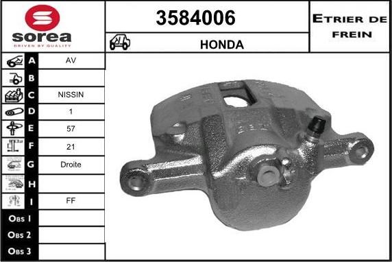 Sera 3584006 - Étrier de frein cwaw.fr