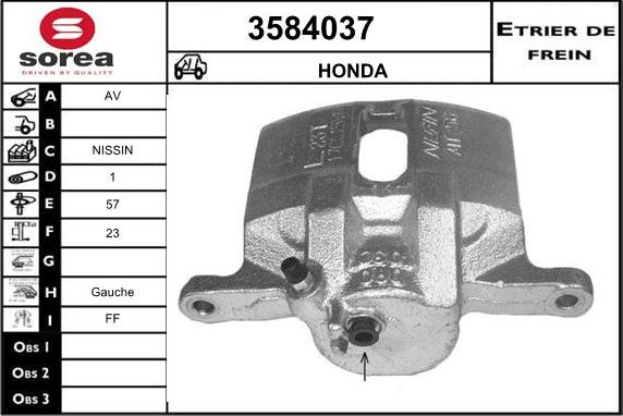 Sera 3584037 - Étrier de frein cwaw.fr