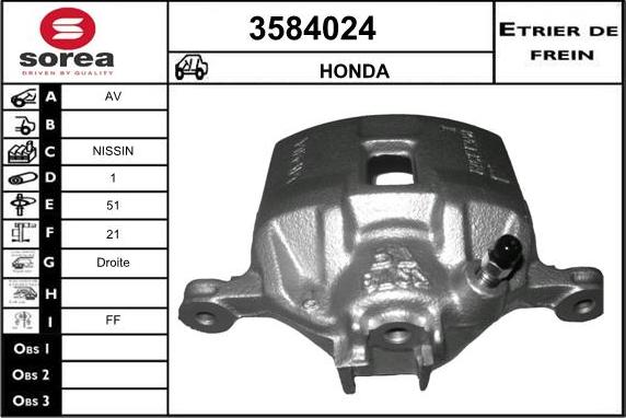 Sera 3584024 - Étrier de frein cwaw.fr